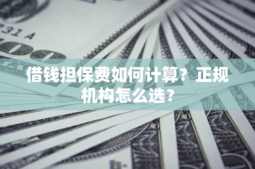 北京借钱担保费如何计算？正规机构怎么选？
