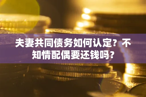 北京夫妻共同债务如何认定？不知情配偶要还钱吗？